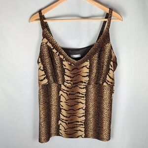 Studio Plus Mixed Animal Print Camisole Made in Canada Vintage 18 Fits M